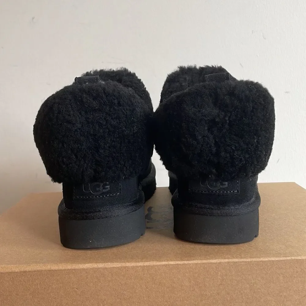 UGG Classic Ultra Mini Braid Booties Black USA Women Size 8/UK 6/EU 39